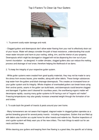 top 3 factors to clean up your gutters