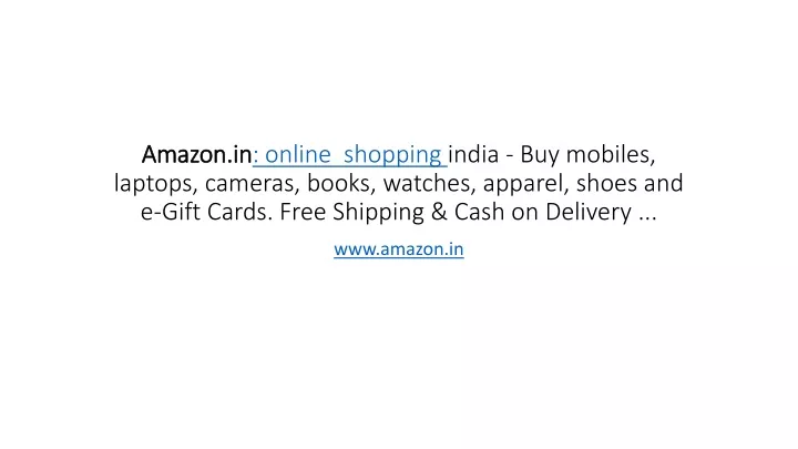 www amazon in