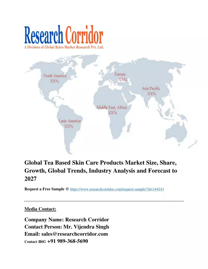 global tea based skin care products market size