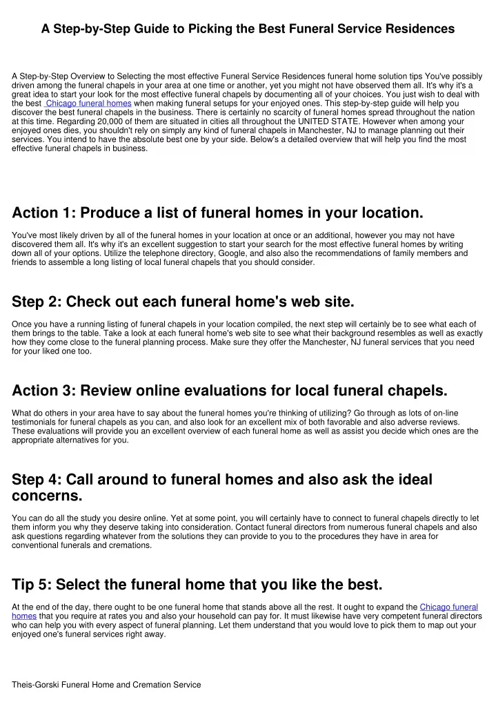 a step by step guide to picking the best funeral