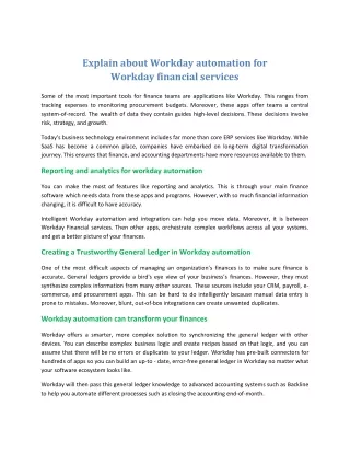 explain about workday automation for workday