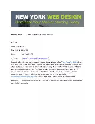 New York Website Design Company