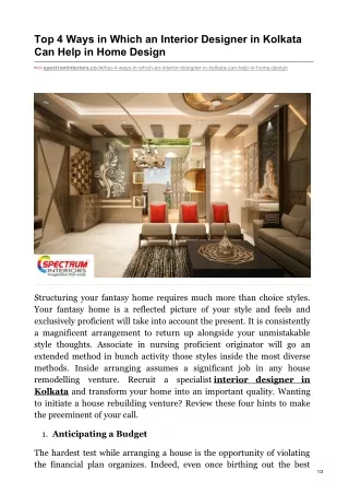top 4 ways in which an interior designer
