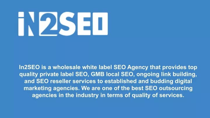 in2seo is a wholesale white label seo agency that