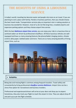 the benefits of using a limousine service