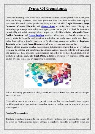 types of gemstones