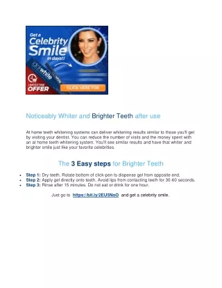 Noticeably Whiter and Brighter Teeth after use