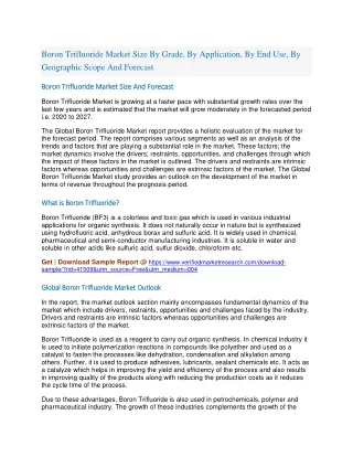 boron trifluoride market size by grade