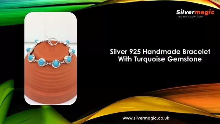 silver 925 handmade bracelet with turquoise
