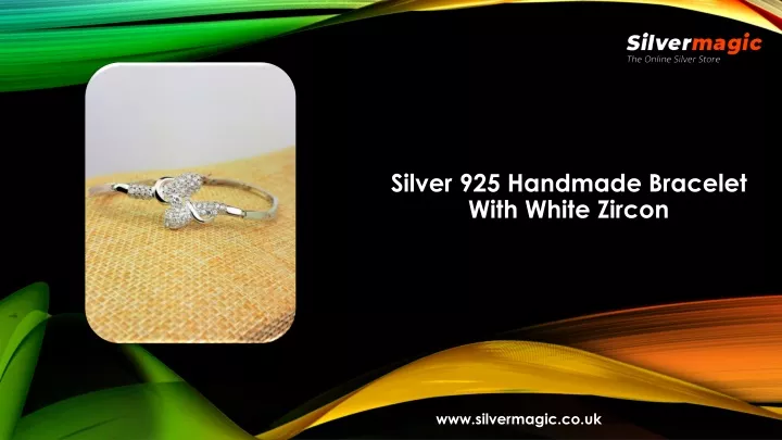 silver 925 handmade bracelet with white zircon