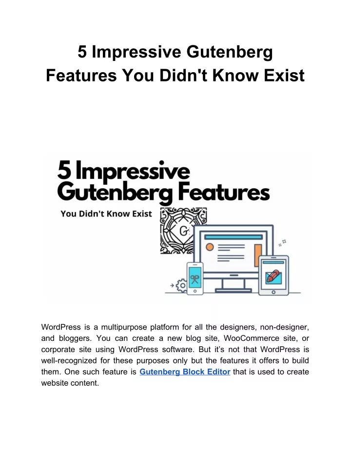 5 impressive gutenberg features you didn t know
