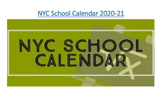 NYC school holidays calendar 2020-21