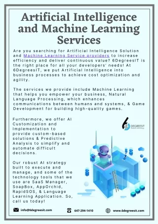 Artificial Intelligence and Machine Learning Services