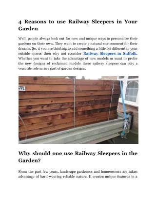 4 Reasons to use Railway Sleepers in Your Garden