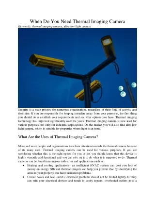 when do you need thermal imaging camera keywords