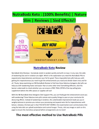 NutraBodz Keto UPDATE} Diet - Fat Burning !! Weight Loss !