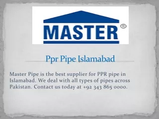 ppr pipe islamabad