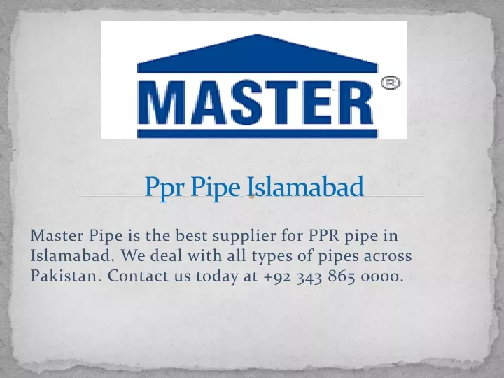 ppr pipe islamabad