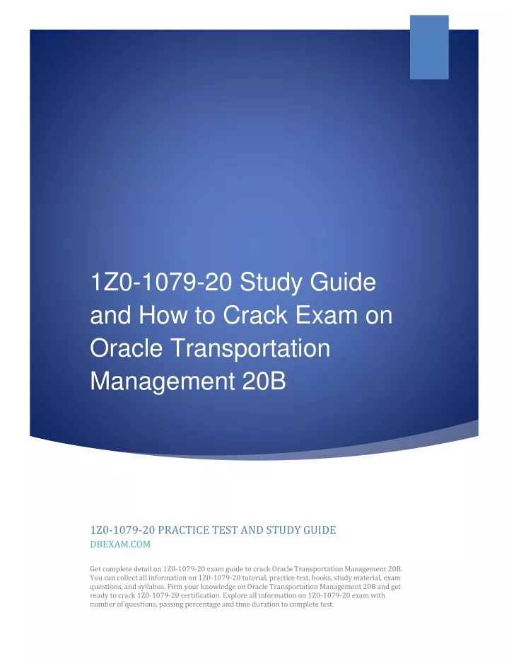 1z0 1079 20 study guide and how to crack exam