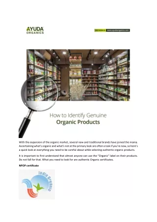 How to Identify Genuine Organic Products? - Ayuda Organics