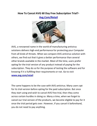 how to cancel avg 60 day free subscription trial