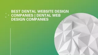 Best Dental Website Design Companies | Dental Web Design Companies