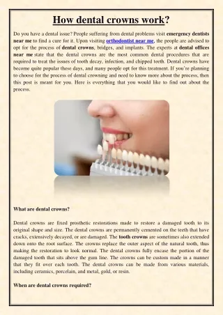 how dental crowns work