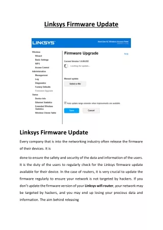 linksys firmware update