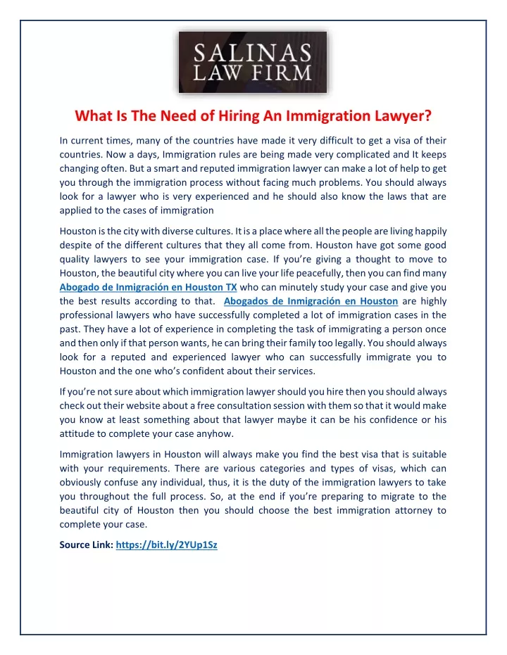 what is the need of hiring an immigration lawyer