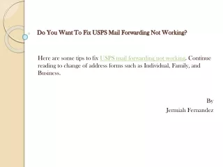 do you want to fix usps mail forwarding not working