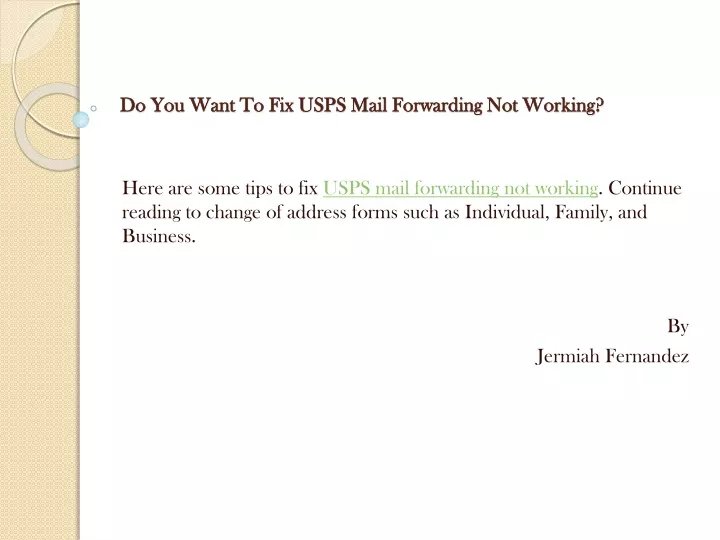do you want to fix usps mail forwarding not working