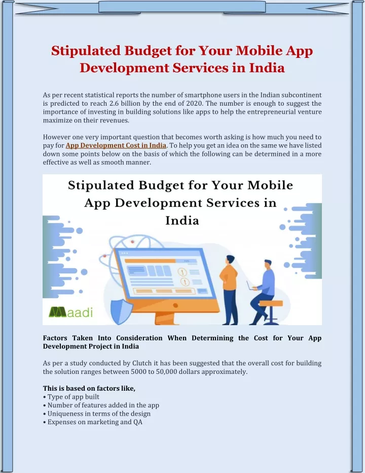 stipulated budget for your mobile app development