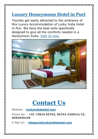 Luxury Honeymoon Hotel in Puri