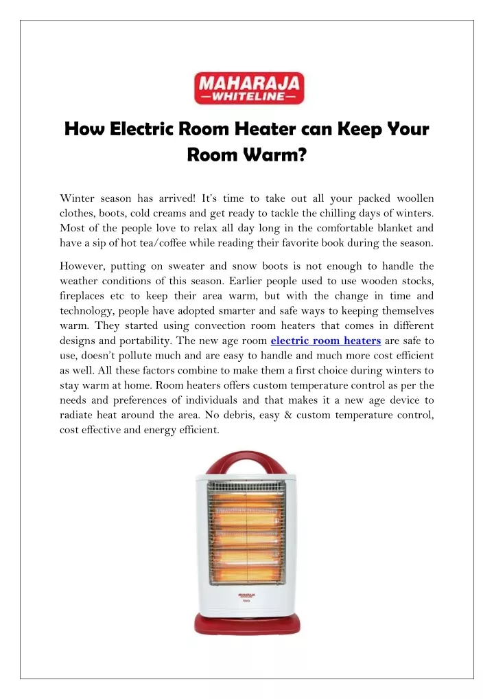 how electric room heater can keep your room warm