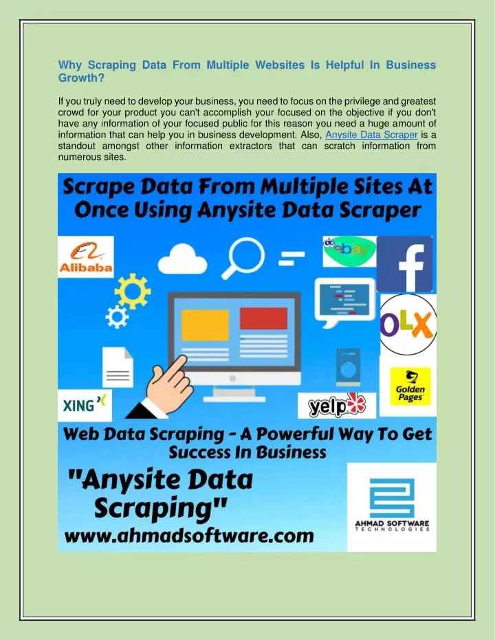 why scraping data from multiple websites