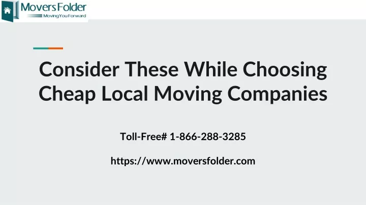 consider these while choosing cheap local moving companies