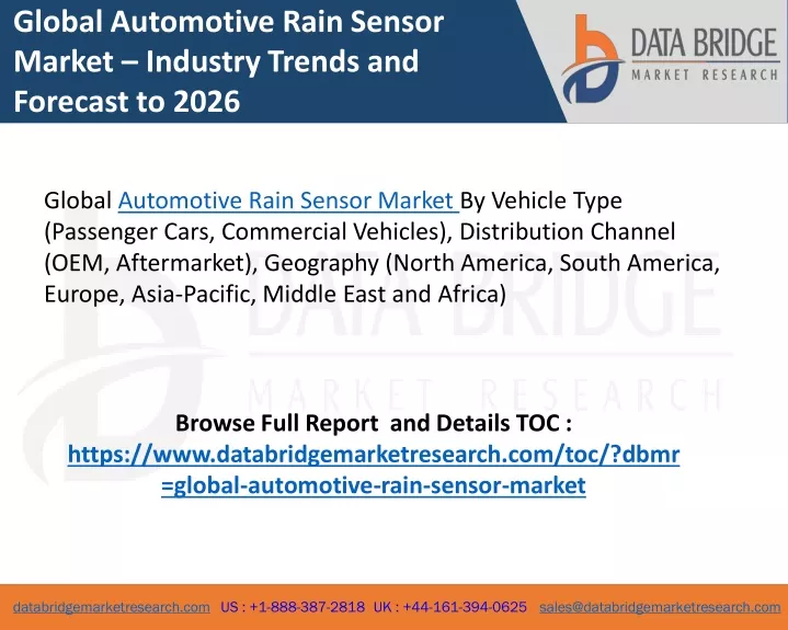 global automotive rain sensor market industry