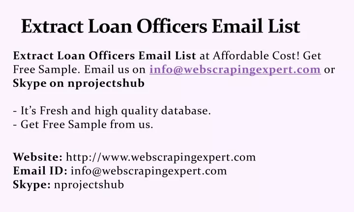 extract loan officers email list