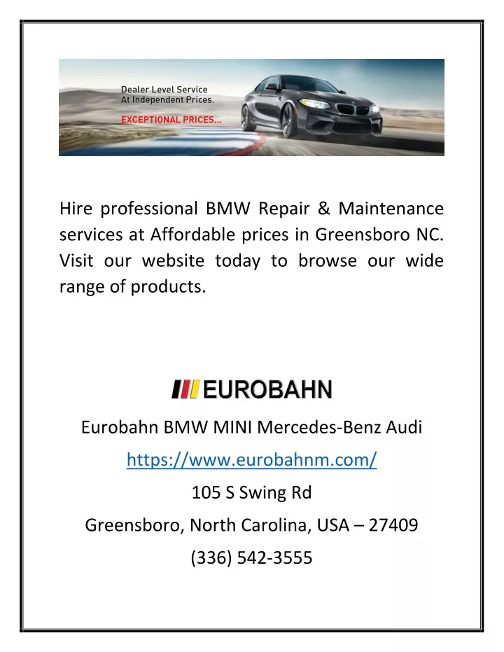 hire professional bmw repair maintenance services