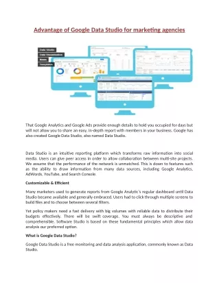 advantage of google data studio for marketing
