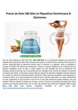 Precio de Keto 360 Slim en Republica Dominicana & Opiniones