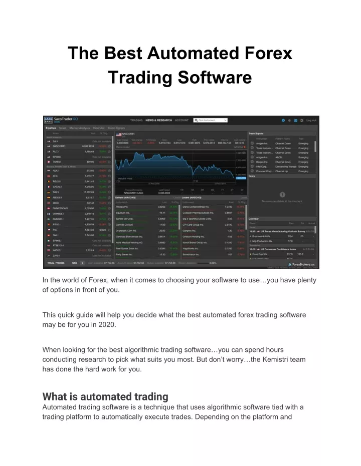the best automated forex trading software
