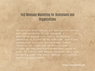 Text Message Marketing for Businesses and Organizations