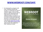 Webroot.com/safe | DOWNLOAD AND ACTIVATE WEBROOT - slide 1