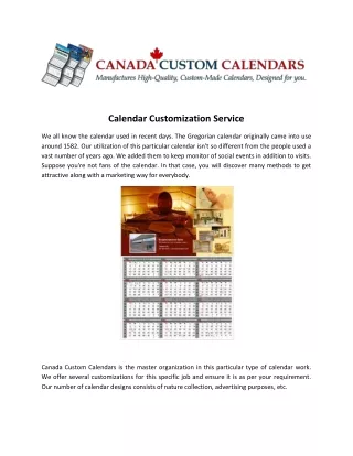 Calendar Customization Service