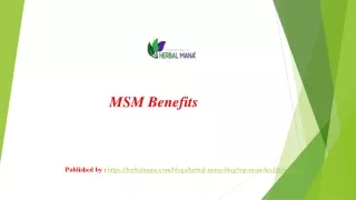 MSM Benefits