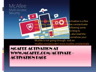 mcafee activation at www mcafee com activate activation page