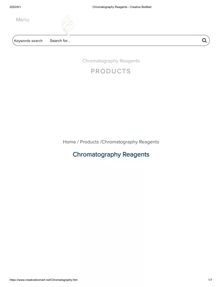 2020 9 1 chromatography reagents