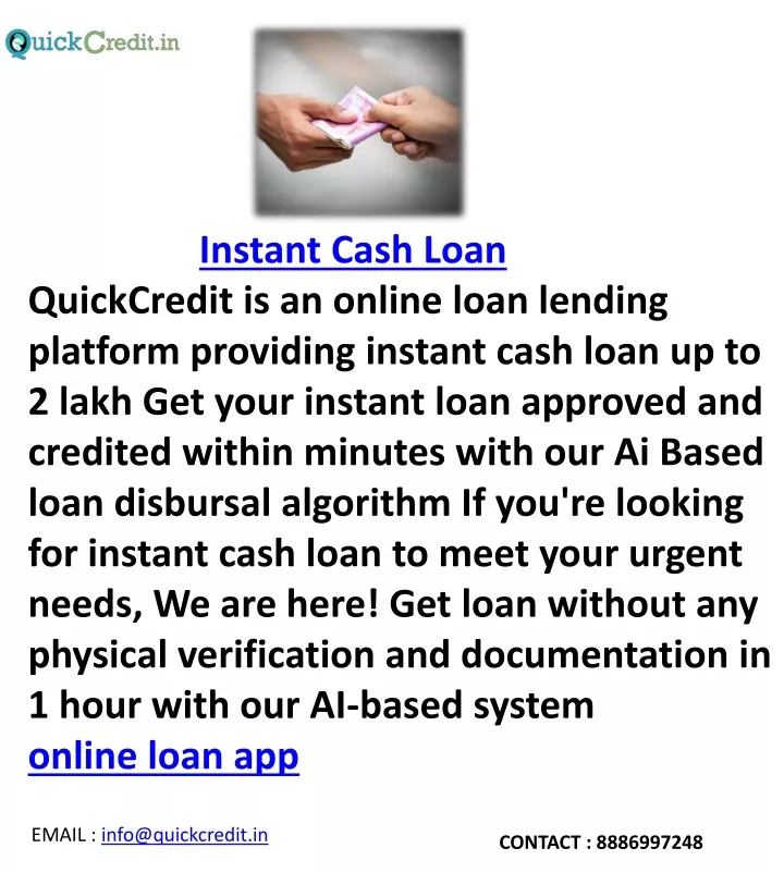 instant cash loan quickcredit is an online loan