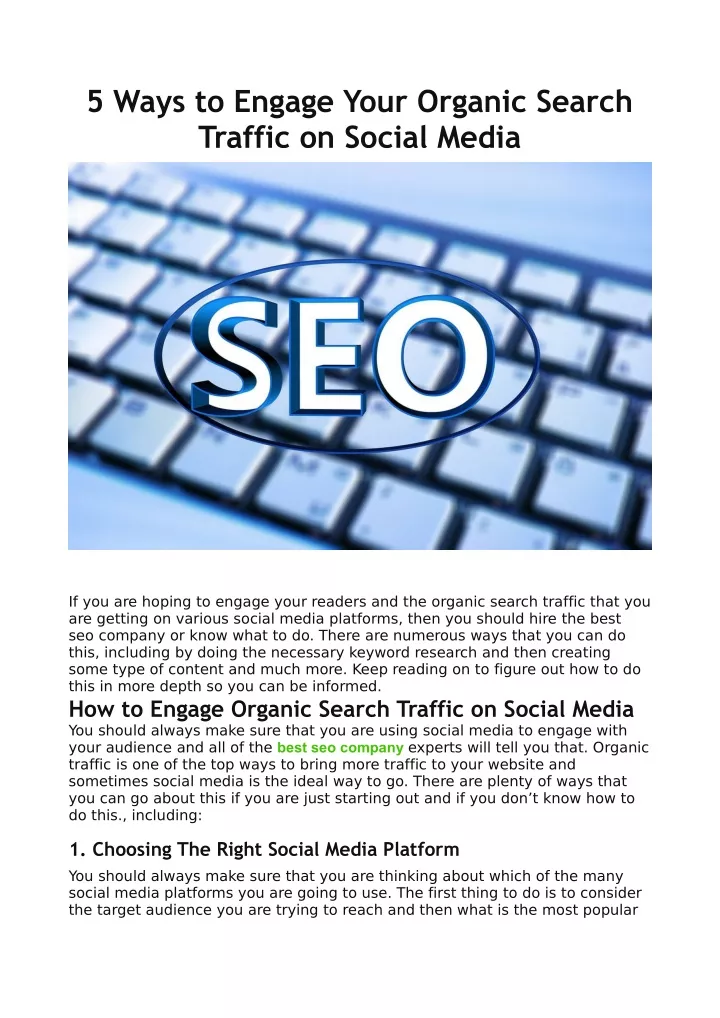 5 ways to engage your organic search traffic